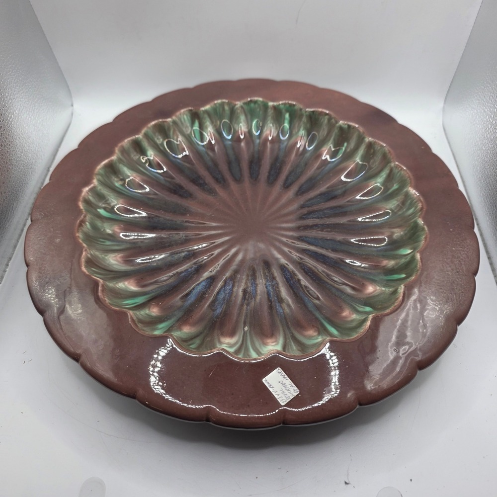 Vintage Royal Haeger Royal Hickman #379 Large Console Bowl Brown Green MCM USA